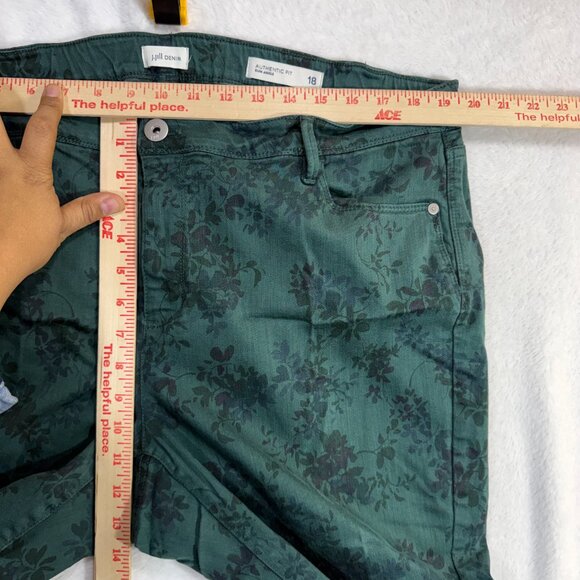 J.Jill 18 Ankle Pants Green Floral Slim Stretch Casual Soft Cottage Grannycore - Picture 5 of 8